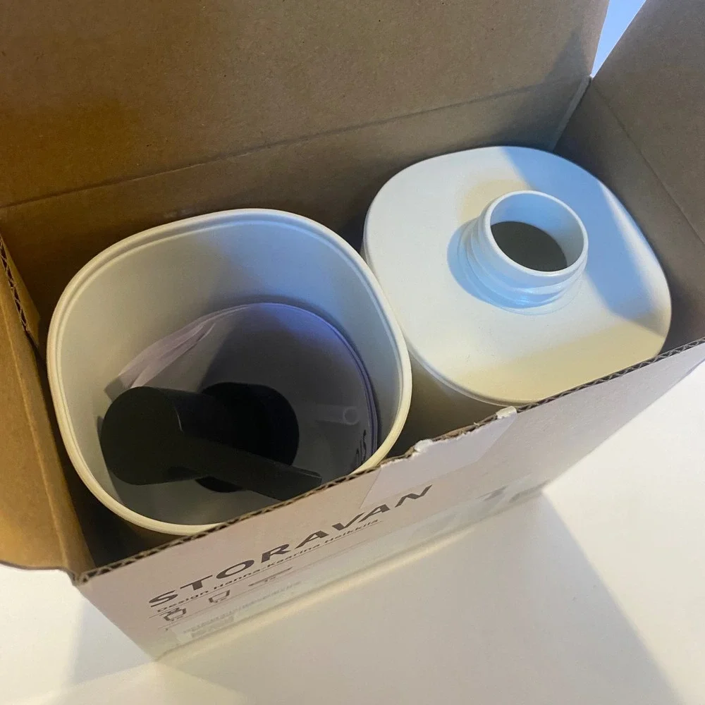 IKEA STORAVAN Bathroom Set White New 3-Piece Soap Dispenser Dish Holder